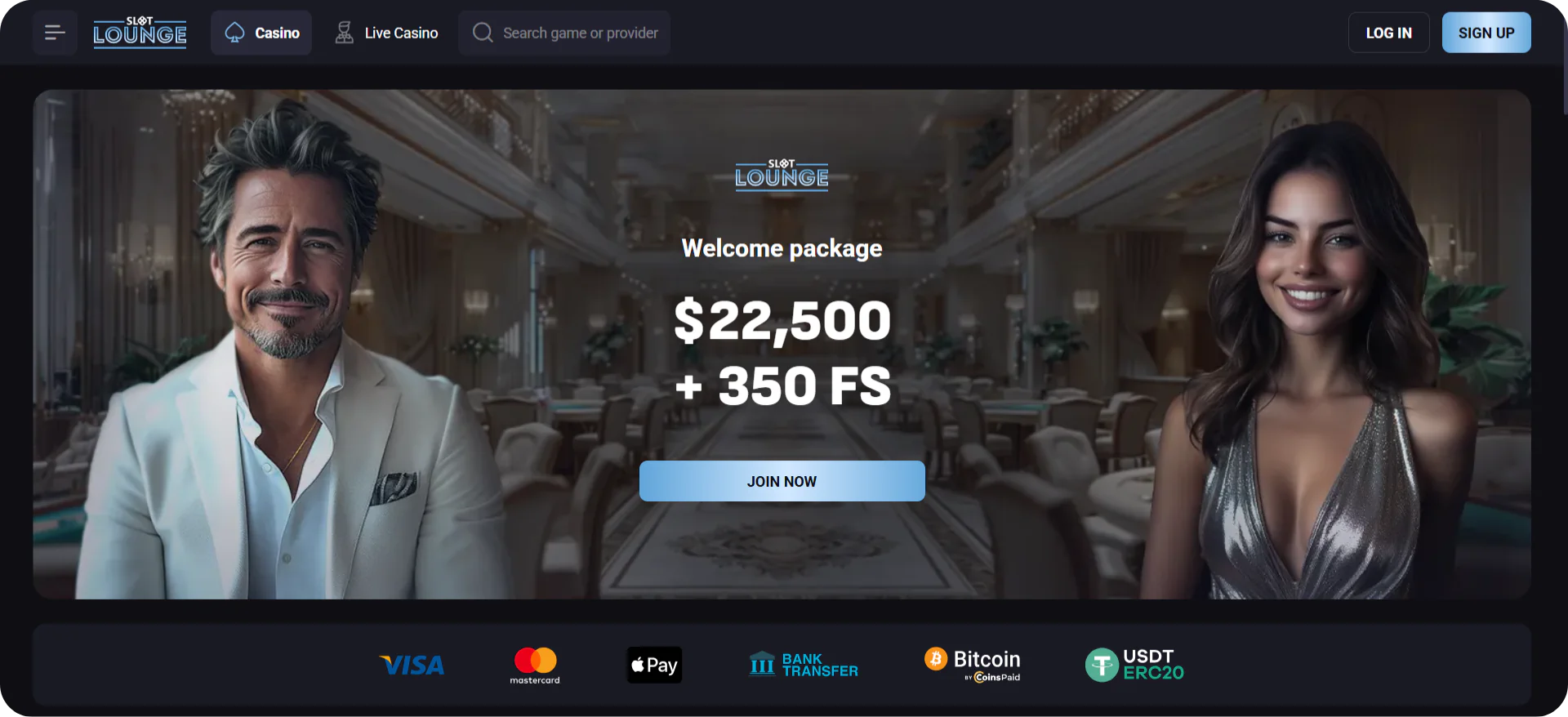 Slot Lounge Casino main page