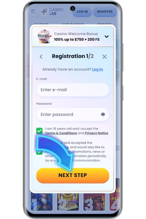 CasinoLab registration form fields