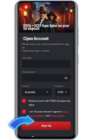 Syndicate Casino registration form fields