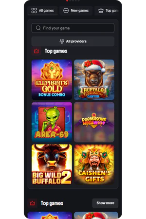 Casino search navigation ScreenShot