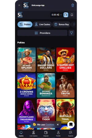 Slot Lounge Casino game lobby