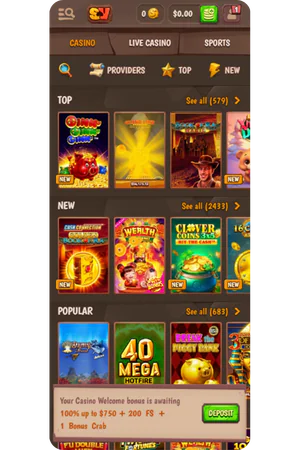 StoneVegas Casino game lobby