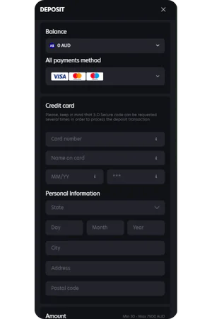Neospin Casino deposit interface